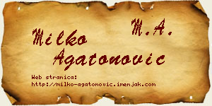 Milko Agatonović vizit kartica